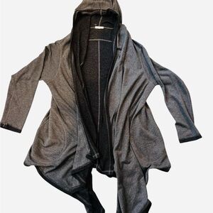 Easel Charcoal Gray Hooded Cardigan